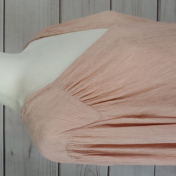 NWT Free People • M blouse Check On It faux wrap v-neck long sleeve pink - Picture 7 of 11